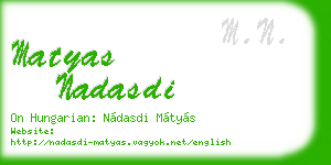 matyas nadasdi business card