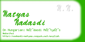 matyas nadasdi business card